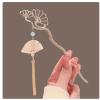 2 Pack Metal Flower Hairpins for Women Girls Foldable Small Fan Tassel French Hair Pin Buns Hair Accessories view 2