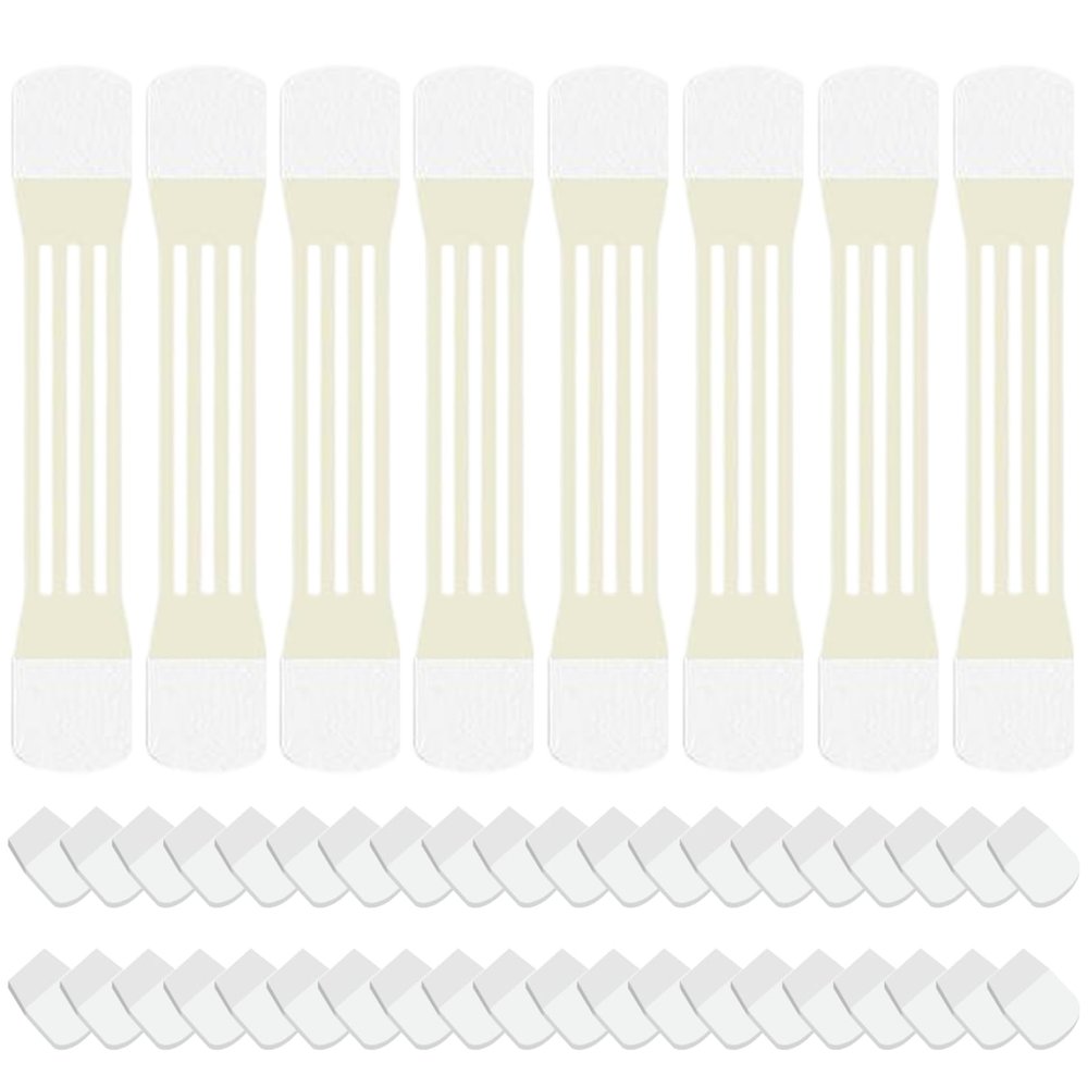 Meyrwoy 8Pcs Neck Lift Tape Elastic Breathable Wrinkle Removing Neck Strips with 40 Adhesive Pads Self-Adhesive Skin Friendly Face Lift Tape for Women, Skin Color