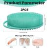 2Pcs Silicone Body Scrubbers Soft Silicone Loofah with Handle Gentle Exfoliating Body Scrubber for Sensitive Skin Women Men Kid view 2