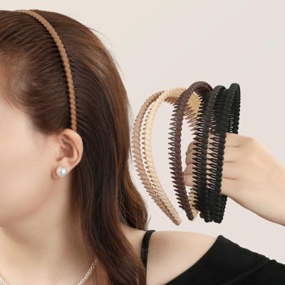 ELLOPH 6Pcs Headbands with Teeth for Women Non Slip, Plastic Comb Hairbands with Teeth, Zig Zag Fashion Head Bands for Women's Hair Accessories to Hold Hair Back, Workout, Daily Wearing