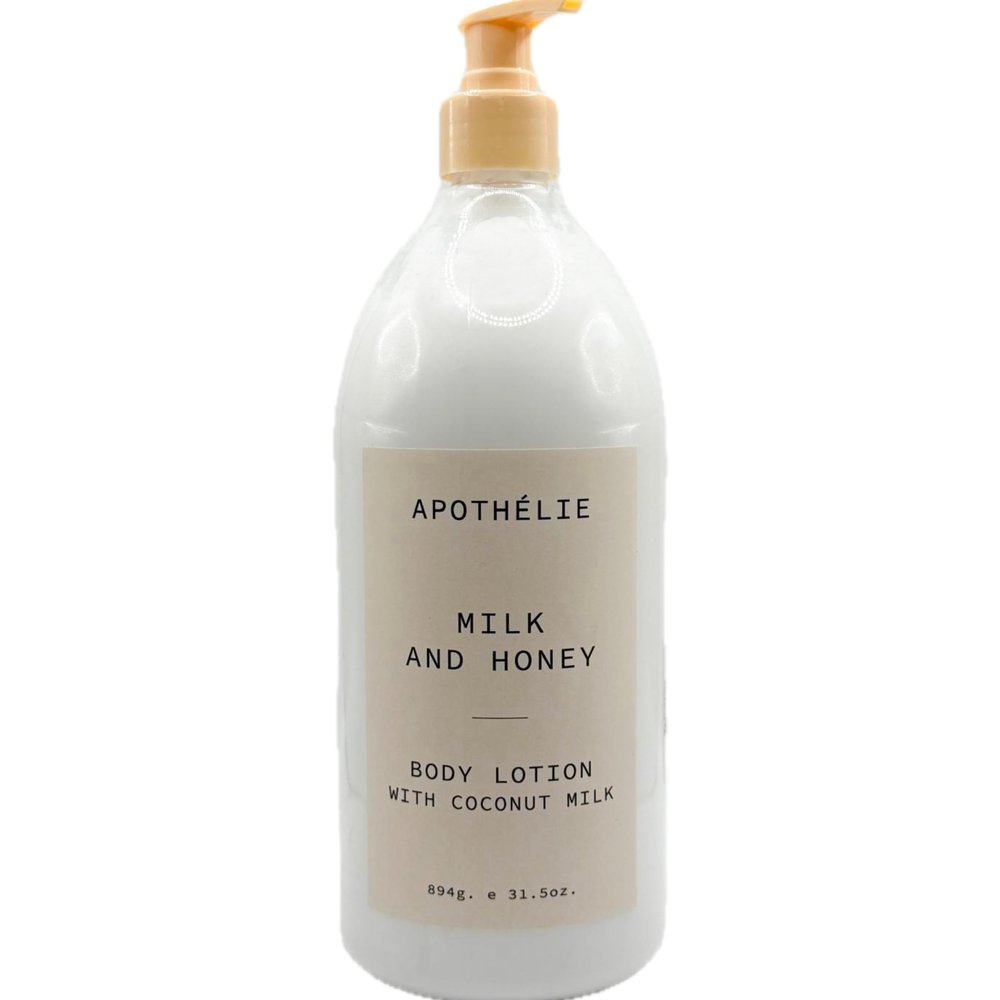 APOTHLIE Milk and Honey Body Lotion with Coconut Milk, Moisturizing Formula, 31.5oz/894g