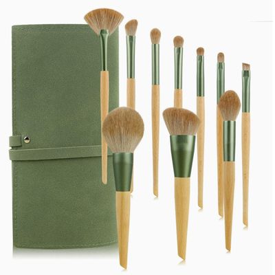 10Pcs Makeup Brush Set Premium Synthetic Powder Foundation Contour Blush Concealer Eye Shadow Blending Liner Make Up Brush Kit Light Grey (10Pcs kit with Envelope bag)
