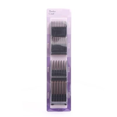 4 Pcs/set Professional Universal Black Hair Clipper Limit Comb Hairdresser Replacement Cutting GuideCompatible For Moser 1400 Series G1202(3.6.9.12mm set)
