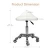 Lexdiwer Saddle Stool Rolling Chair for Medical Massage Salon Kitchen Spa Drafting,Adjustable Hydraulic Stool with Wheels (White, Without Backrest) view 3