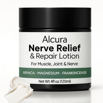 Alcura Nerve Cream, Alcura Neuropathy Lotion with Arnica, Magnesium for Body, Joint, Knee, Lumbar, Neck, Hand and Feet  4 fl oz (1)