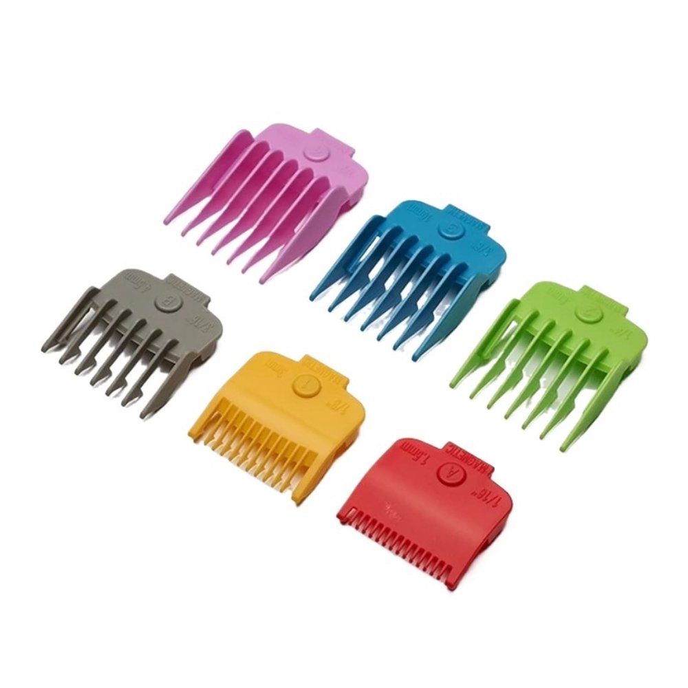 6-Piece Color Limit Comb Set With Magnetism Electric Hair Clipper Guards Hair Salon Barber Professional Cutting Guide Combs
