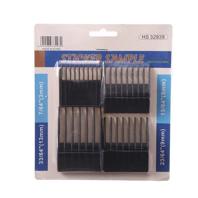 4 Pcs/set Professional Universal Black Hair Clipper Limit Comb Hairdresser Replacement Cutting GuideCompatible For Moser1400 Series G1202(3.5.9.13mm set)