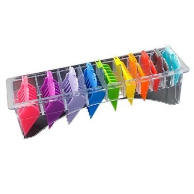 10PCS Professional Cutting Guide Comb Hair Clipper Limit Comb With Metal ClipCompatible For WAHL1.5/3/4.5/6/10/13/16/19/22/25MM G0717(Colorful 10pcs Boxed)