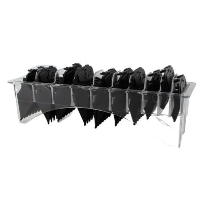 10Pcs/Set Limit CombCompatible For WahlElectric Clippers Magnetic Clipper Guard Barber Shop Machine Pro Hair Cutting Guide Combs Y0729(Black-Boxed)