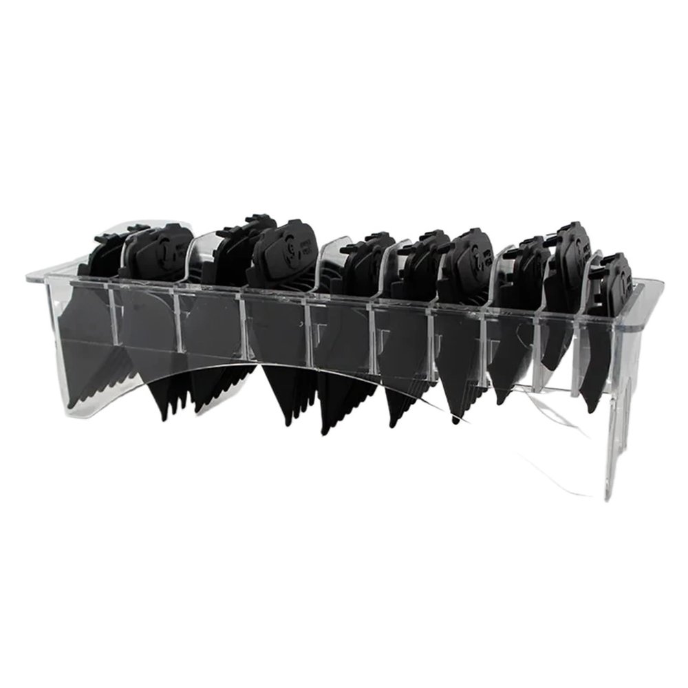 10Pcs/Set Limit CombCompatible For WahlElectric Clippers Magnetic Clipper Guard Barber Shop Machine Pro Hair Cutting Guide Combs Y0729(Black-Boxed)