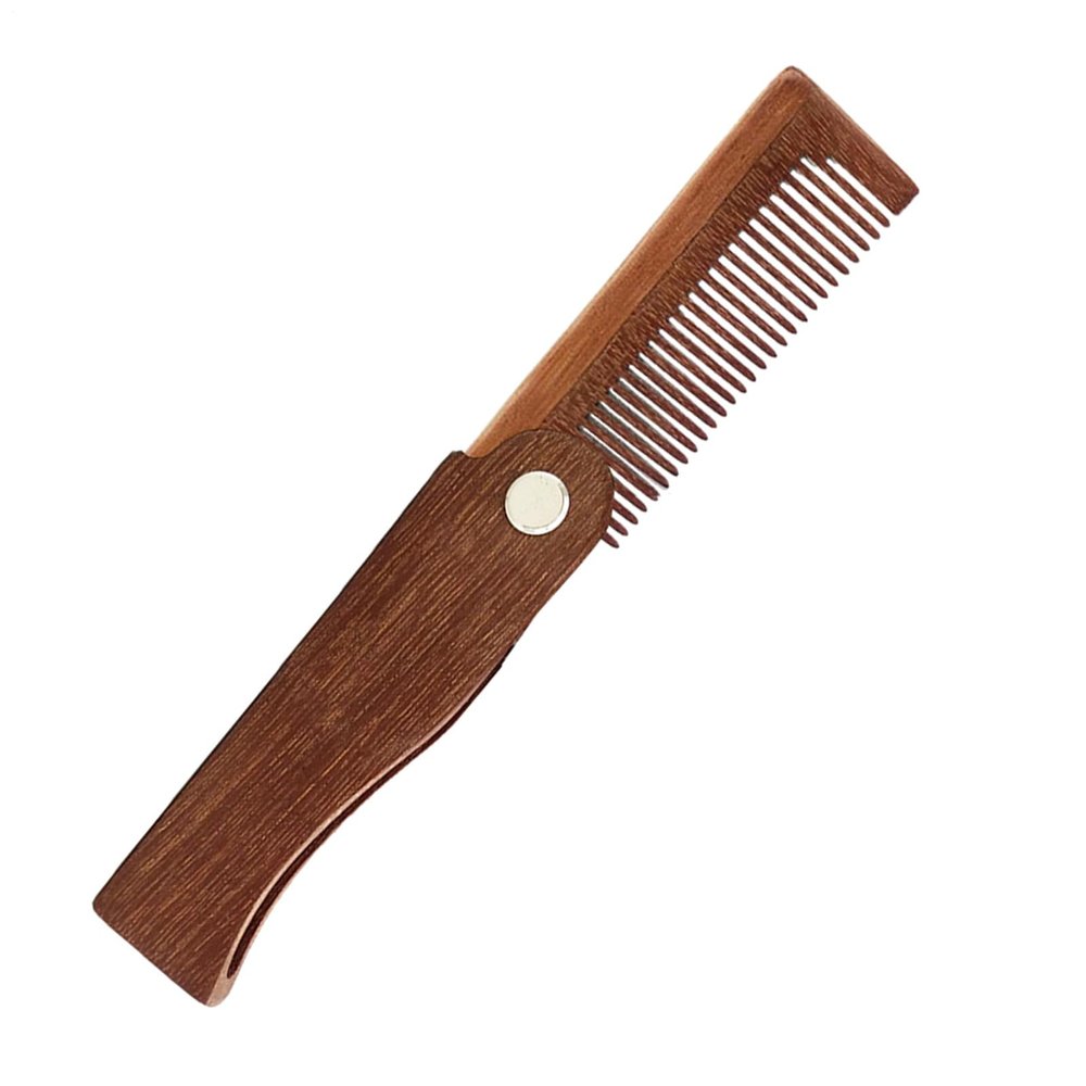 Beard Comb for Men - Foldable Wooden Beard Cleaner Comb | Pocket-Sized Anti-Static Folding for Grooming, Styling, and Maintenance, Portable Tool for Men, Travel, and Daily Use