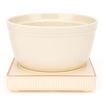 Linkidea Heated Shaving Soap Bowl for Men, Electric Shave Cream Warmer Maintains Warm Temperature, Wet Razor Shave Cream Bowl Accessories (Beige)