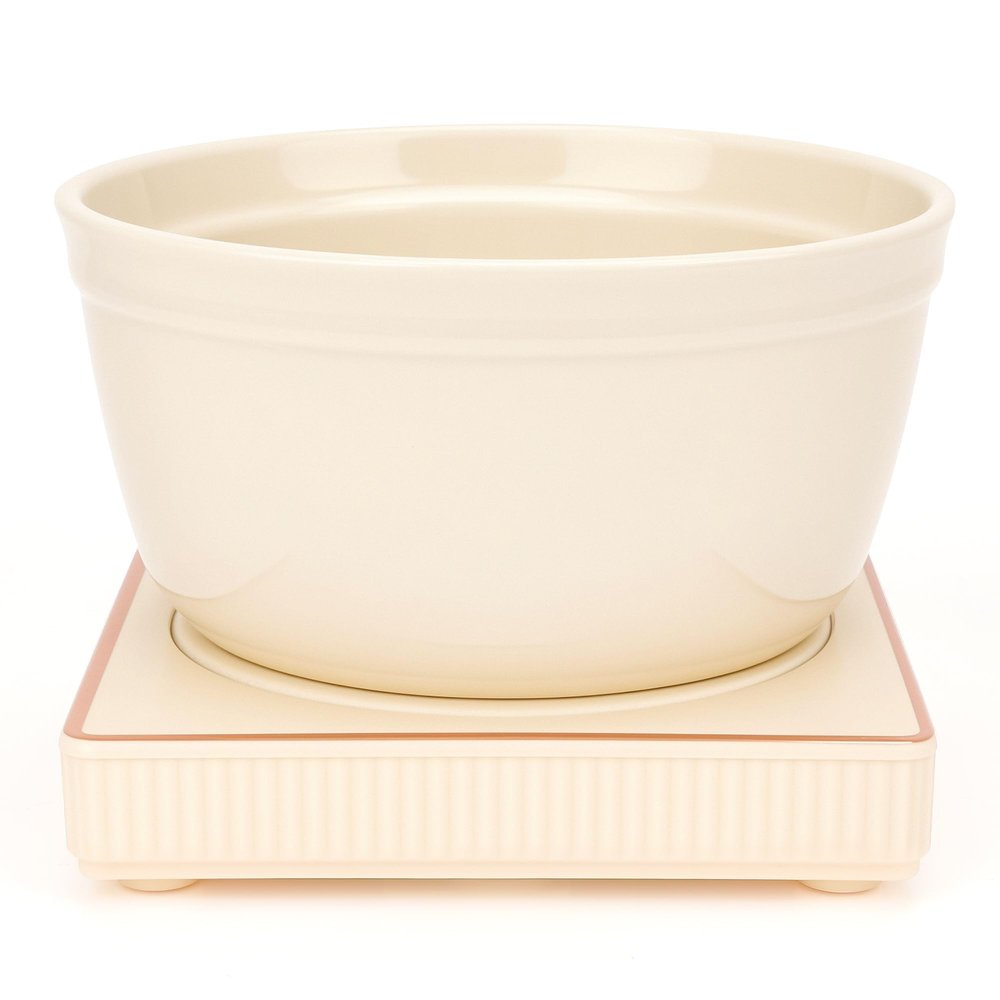 Linkidea Heated Shaving Soap Bowl for Men, Electric Shave Cream Warmer Maintains Warm Temperature, Wet Razor Shave Cream Bowl Accessories (Beige)
