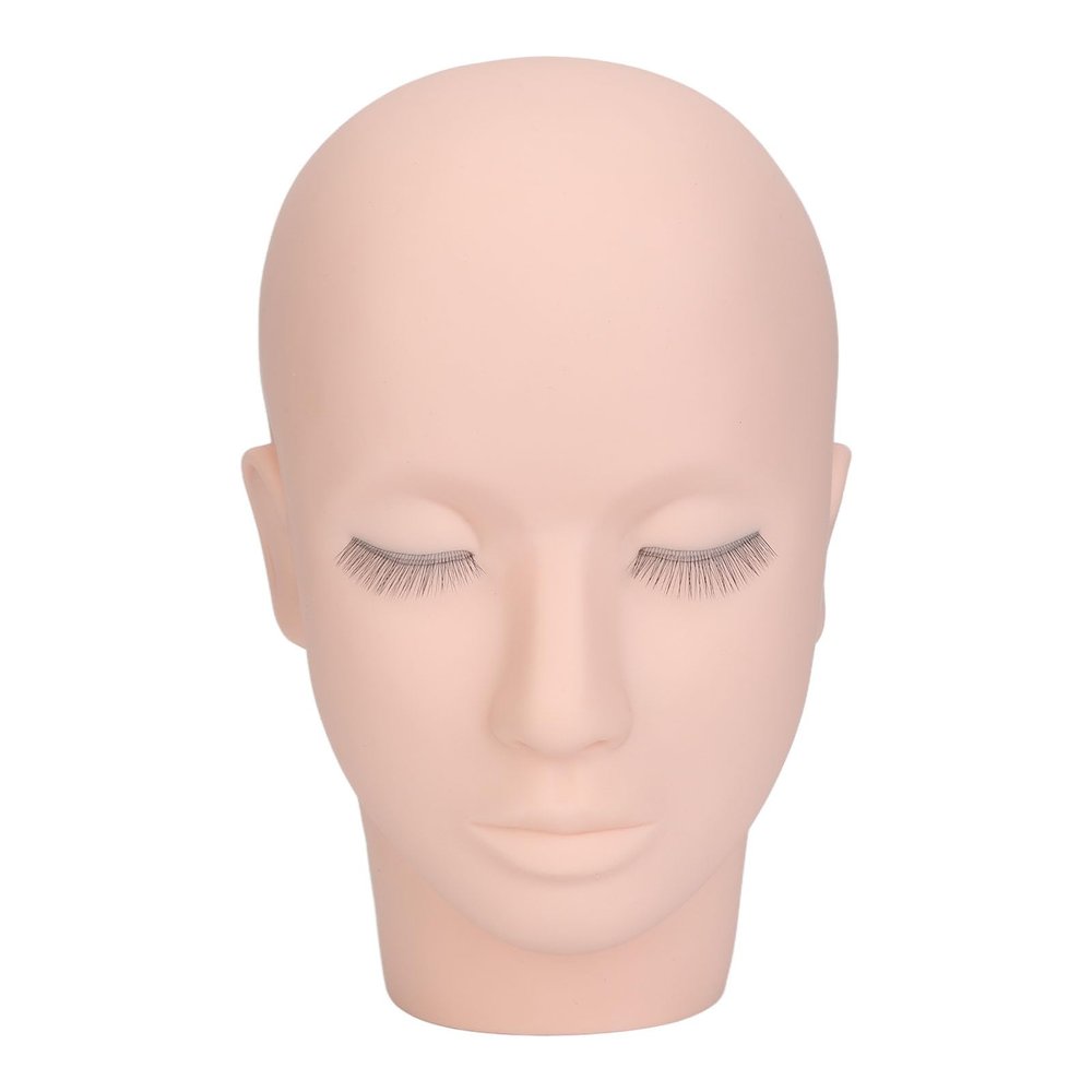 3 Layers Lash Mannequin Head, Eyelash Extension Practice Head, High Density Embedded Layered Silicone Doll Head for Eyelash Training, Realistic Simulation with Soft Silicone