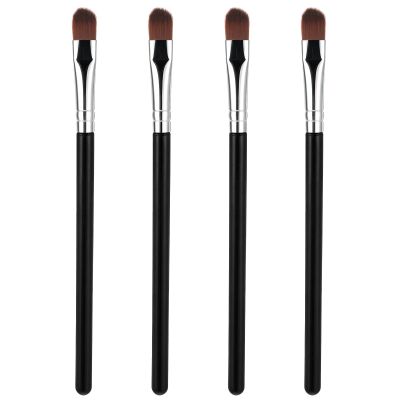 4 PCS Flat Makeup Brush Under Eye Flat Concealer Brush for Eyebrows Eyeshadow Applicators Brushes for Makeup Blending Powder Cream Highlight