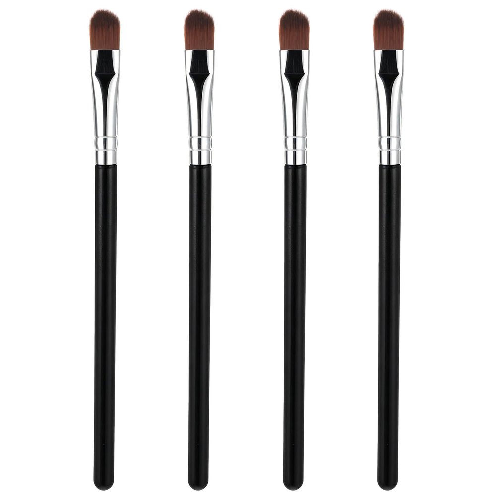 4 PCS Flat Makeup Brush Under Eye Flat Concealer Brush for Eyebrows Eyeshadow Applicators Brushes for Makeup Blending Powder Cream Highlight