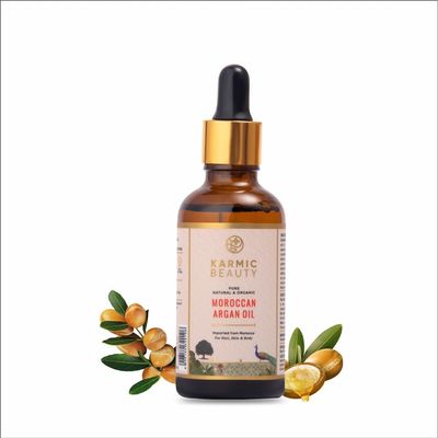 100% Pure Moroccan Argan Oil | Pure, Natural, Cold Pressed & Organic | ECOCERT & USDA Certified | Lightweight, Non-Greasy & Luxurious Oil | Ideal for all Hair, Face, Skin & Body Types | 50 ml