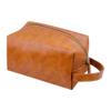 1 Pcs Small Travel Cosmetic Bag for Purse,Capacity Portable Makeup Bags with Zipper PU LeahterToiletry Bags for Women-Orange view 1