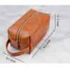 1 Pcs Small Travel Cosmetic Bag for Purse,Capacity Portable Makeup Bags with Zipper PU LeahterToiletry Bags for Women-Orange view 2