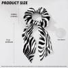 TSOVTHRID 2 Pack Bow Hair Ties Adult Pink Black Zebra Print Satin Hair Ties for Curly Hair No Damage Ribbon Scrunchies with Knot Lightweight Scarf Ties view 4