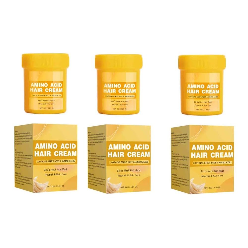 3PCS Amino Acid Hair Cream Nourishing Hair Protein Cream Amino Acid Essence Hair Care Hair Mask for Damaged Hair 150g 