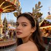 1Pcs Christmas Headband Cute Gold Elk Antlers Headband Gold Glitter Sequin Elk Ears Hair Accessories for Women Christmas Costume Elk Cosplay Fashion Accessories Winter Holiday Party Outfits for Women view 4
