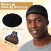 10Pcs Wave Caps, Stocking Wave Cap for Men Stretchy Wig Cap for Women, Lightweight Beanie for Quick Waves Hairnet for Men & Women, Comfortable Fit, Black view 4