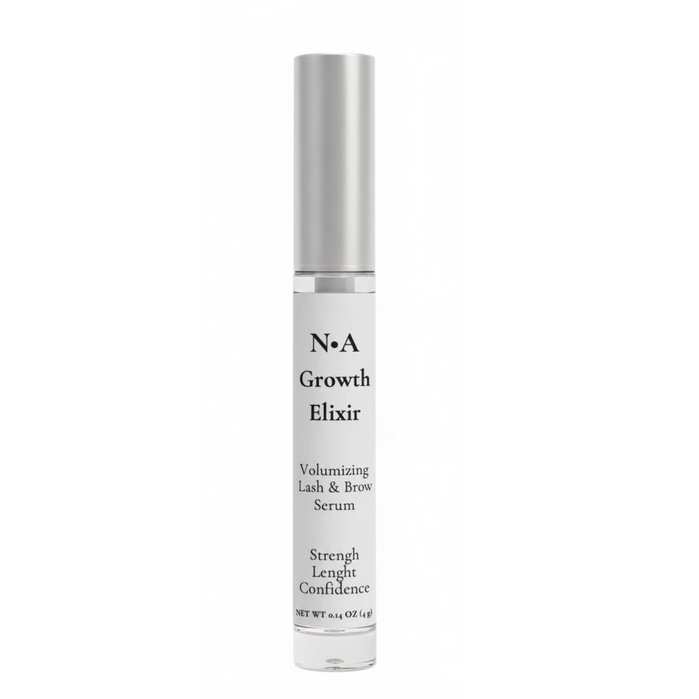 NA Growth Elixir Lash & Brow Serum - Advanced Biotinoyl Tripeptide-1 Peptide Formula for Longer, Thicker, Fuller Lashes - Prostaglandin-Free, Vegan, Cruelty-Free - Professional Grade (0.14 oz / 4mL)
