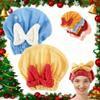 2PCS Microfiber Hair Drying Caps, Christmas Absorbent Hair Towel Wrap for Women Wet Hair Quick-Drying Hair Towels, Soft Bow Tie Wet Hair Towel Wrap for Party Favors Goody Bag Filler (Blue+Yellow) view 1