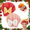 2PCS Microfiber Hair Drying Caps, Christmas Absorbent Hair Towel Wrap for Women Wet Hair Quick-Drying Hair Towels, Soft Bow Tie Wet Hair Towel Wrap for Party Favors Goody Bag Filler (Pink+Red) view 1