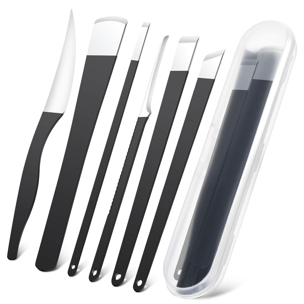 6Pcs Pedicure Knife Set, Professional Foot Knife with A Storage Box, Ingrown Toenail Removal Kit, Foot Care Tools Hard Dry Skin Remover for Hand Feet