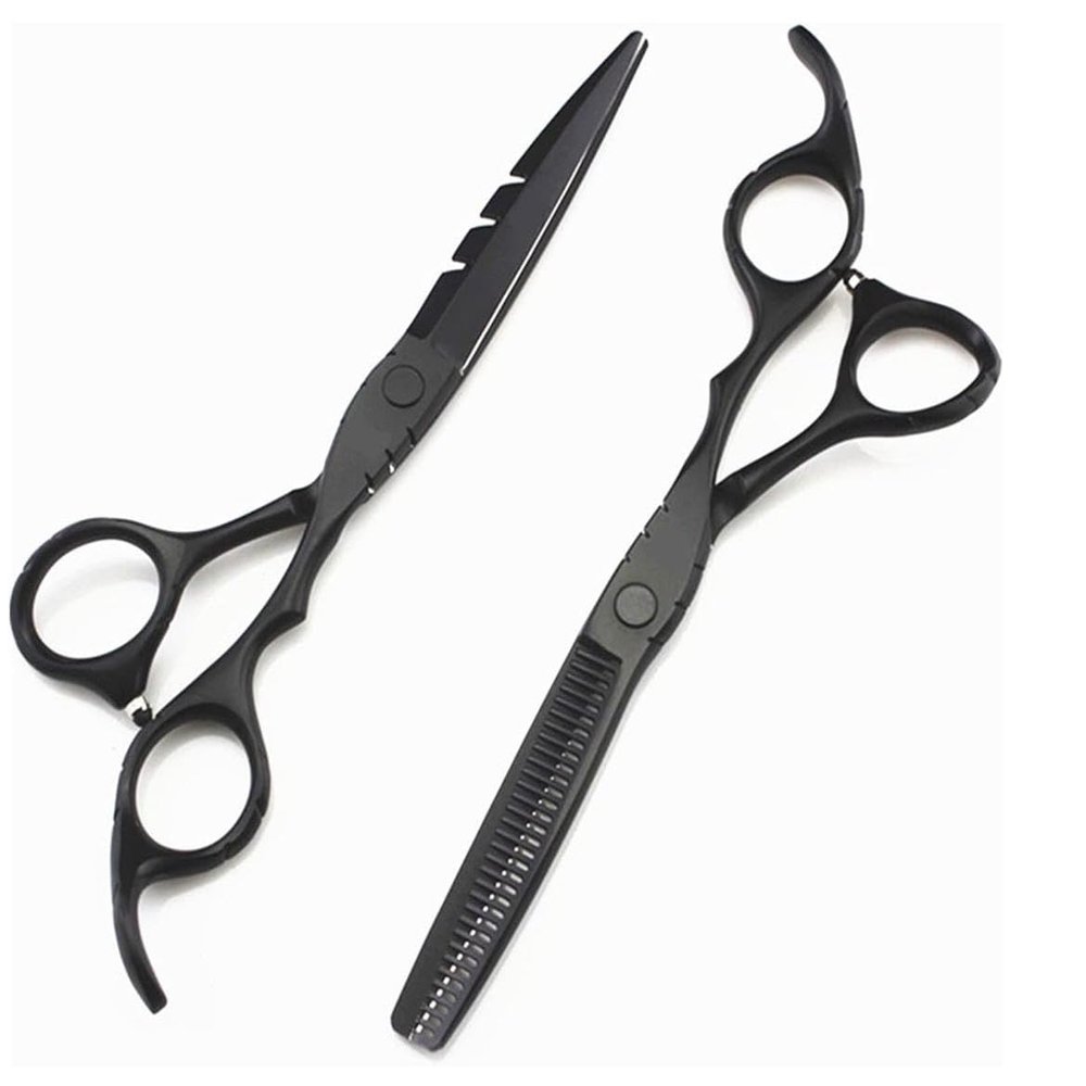 5.5/6 inch hair clipper set, includes 2 thinning shears and hair clipper (5.5 Inch Black B)