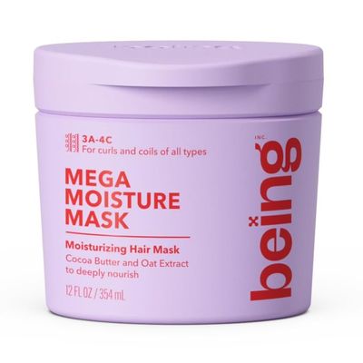Being MEGA MOISTURE Hair Mask with Cocoa Butter and Oat Extract, 12 fl oz