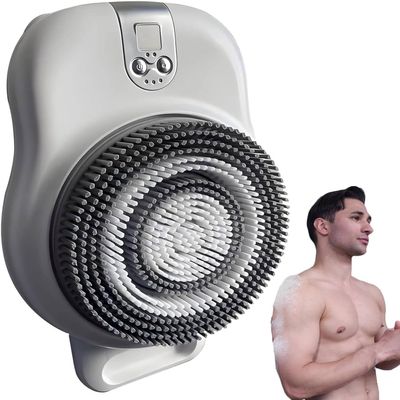 360 Automatic Electric Back Scrubber with 7-Inch Large Brush Head - Wall Mounted Exfoliating Massage Brush for Deep Cleansing and Relaxation in The Shower