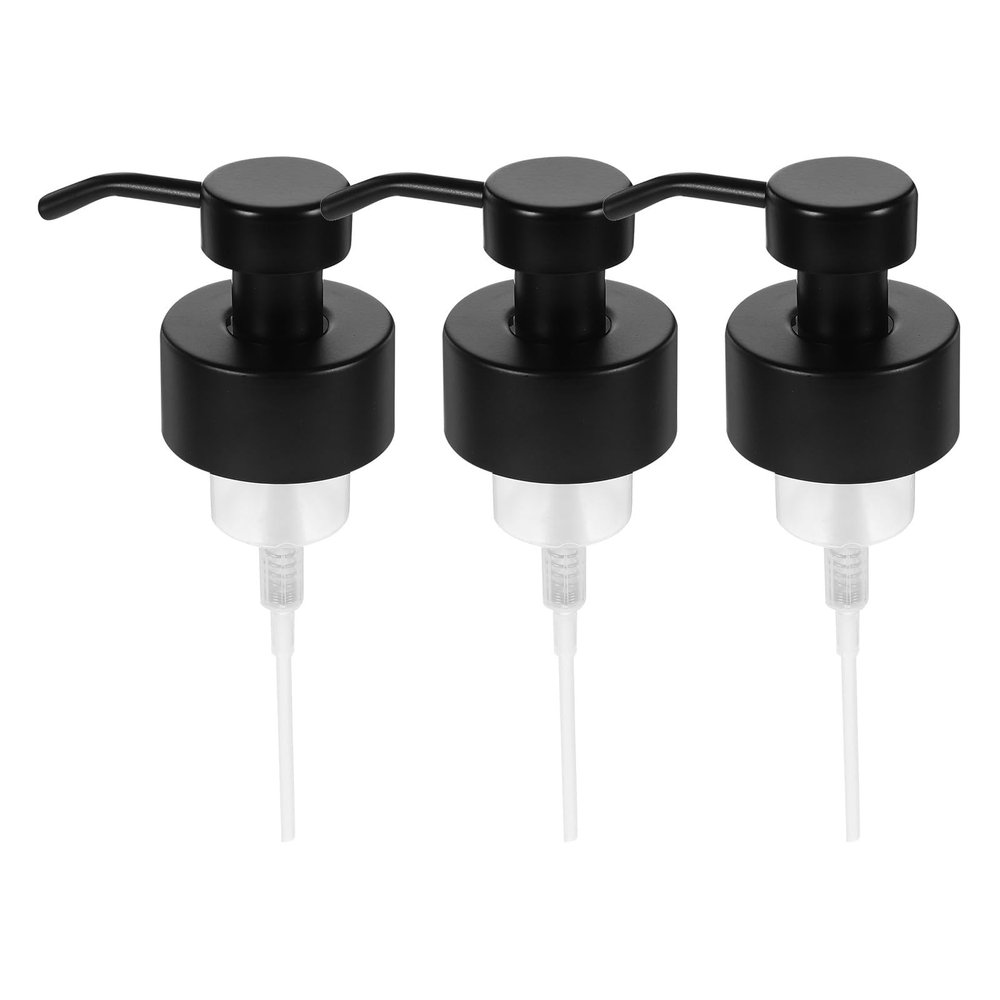 KITCHENKARATLY 3pcs 44mm Threaded Soap Pump: Replacement Hand Soap Bottle Pump - Stainless Steel Dispenser Heads - for Shower Gel, Shampoo, Lotion