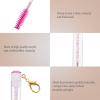 JEWEDECO 4pcs Portable Eyelash Brush Tubes with Keychain Reusable Detachable Mascara Wands for Lash and Brow Makeup Long Rose Red Eyebrow Comb Applicators view 4