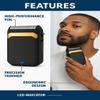 Wet OR Dry Electric Foil Shaver, Black and Gold, Dual Function Cordless Razor with LED Indicator view 2