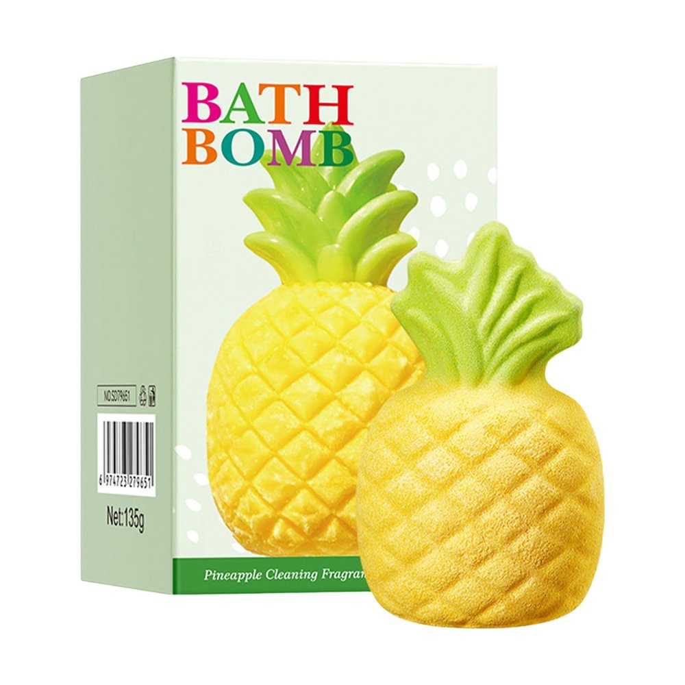 Aislor Fruit Shaped Bath Bombs, Moisturizing & Scented Fizzies for Relaxing Bubble Bath, Spa, Shower or Hot Tub Pineapple One Size