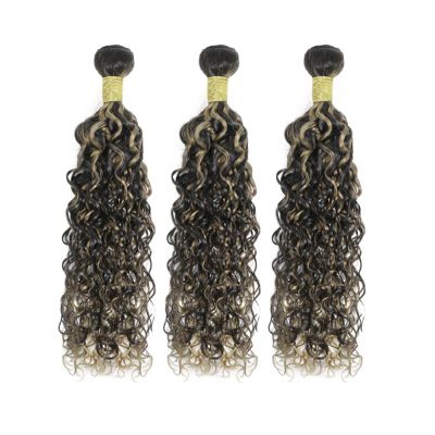 P1B27 Highlight Blonde Human Hair Bundles 20 22 24 Inch Water Wave Bundles
