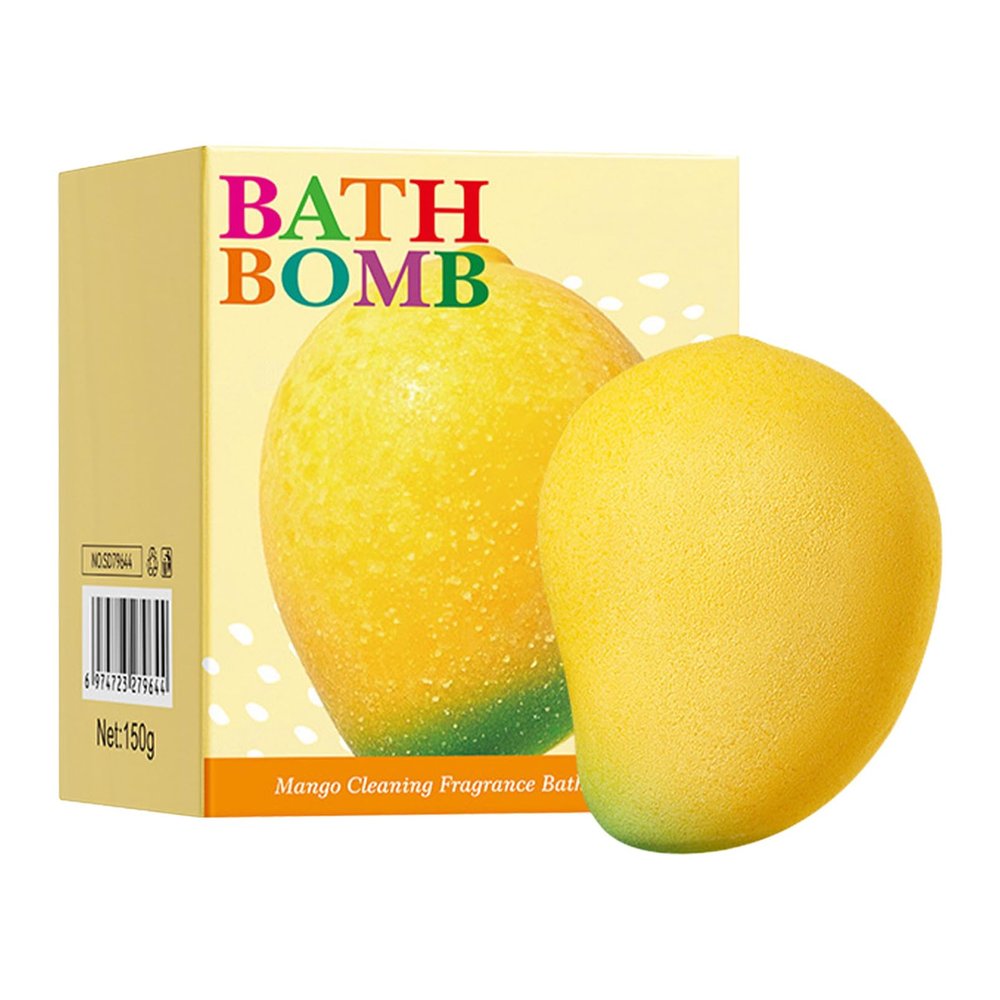 Aislor Fruit Shaped Bath Bombs, Moisturizing & Scented Fizzies for Relaxing Bubble Bath, Spa, Shower or Hot Tub Mango One Size