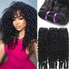 Burmese Curly 3 Bundles Water Wave Human Hair (16 18 20) 100% 12A Unprocessed Virgin Hair Bundles Deals Human Hair Extensions Spiral Curly End 3c4a Quick Weave Hair for Women Natural Black view 1