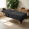 Comfyanno 4 Sets Massage Table Sheets Sets, 3 Pcs Professional Microfiber Massage Bed Sheets, Soft, Light-Weight, Stain & Wrinkle Resistant, Includes Flat & Fitted Sheet, Face Cradle Cover - Black view 2