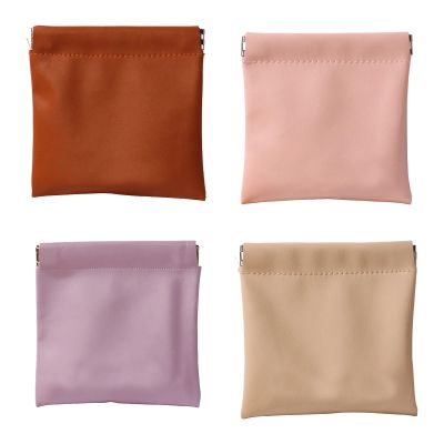 3/4/5/6 Pcs Leather Pouch, Personalized Snap Closure Leather Organizer Pouch, Magnetics Pouches For Purse, Compact Travel Makeup Organizers, Water Resistance PU Cosmetic Bag, With Spacious Interior
