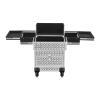 InnaMall Professional Rolling Makeup Train Case with Lock, 7 Compartments 44lbs Capacity Rolling Nail Case Adjustable Organizer for Makeup Artists, Hairstylists, Pet Groomers (Sliver) view 1