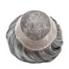 FACE MIRACLE Hair Piece For Mens Toupee Lace Hair Replacement System European Human Hair Piece Toupee For Men Bleached Knot Lace Hair Protesis 7X9#1B60#1B Off Black+60% Grey 120% Density view 3