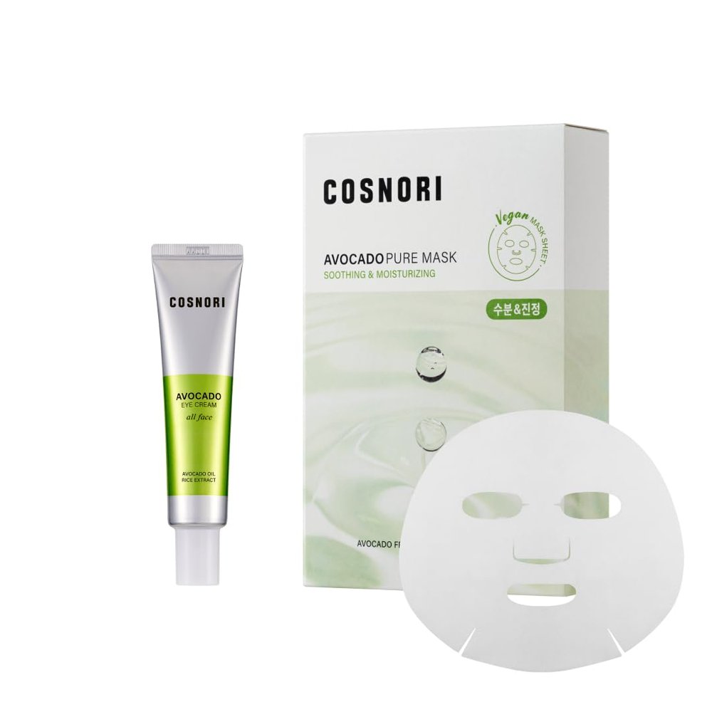 COSNORI Avocado Eye & Mask Care Set - Nourishing Avocado Duo that hydrates, and revitalizes tired eyes and skin.