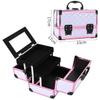 APSEQR makeup bag cosmetic case, portable cosmetic box Durable Multi Layer Professional Makeup Organizer with Aluminium Frame, Lockable Design, Extendable Trays, Perfect for Travel and Beauty view 2