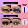 3 Colors Double-Ended Glitter Mascara for Eyelashes, Waterproof Mascara Black Blue Pink Charming Long Lasting Voluminous Eye Makeup Party Day Gifts for Women view 3