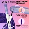 3 Colors Double-Ended Glitter Mascara for Eyelashes, Waterproof Mascara Black Blue Pink Charming Long Lasting Voluminous Eye Makeup Party Day Gifts for Women view 4