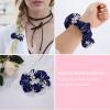 BSUYGET Winter Navy Snowflakes Christmas Hair Scrunchies for Women Elastic Hair Bands Fashion Ponytail Ties Rope Headwear Accessories view 4